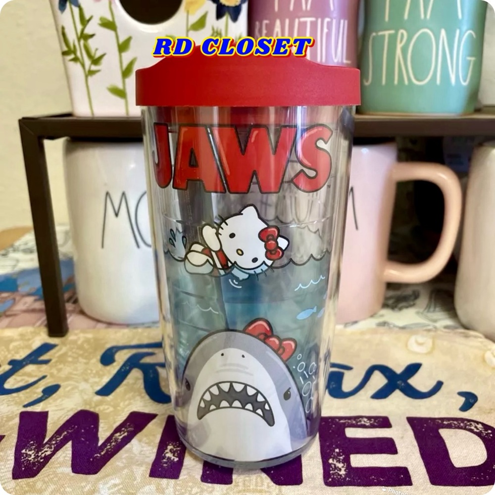 Universal Studios JAWS Hello Kitty 16oz. Tervis Tumbler Travel Mug Cup NEW